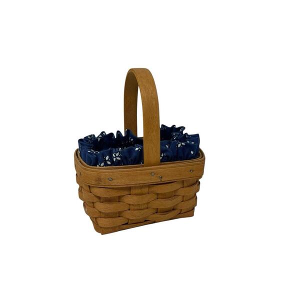 Longaberger 1995 Warm Brown Horizon of Hope Basket w/ Blue Liner & Protector - Picture 1 of 11